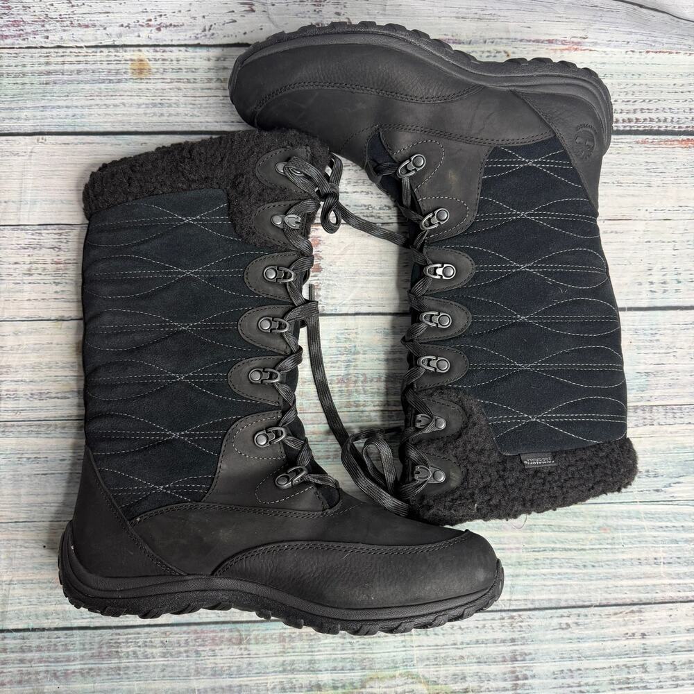 Timberland Women’s 9 Black Tall Waterproof Winter Boots Fleece Lined 5847A NWOT